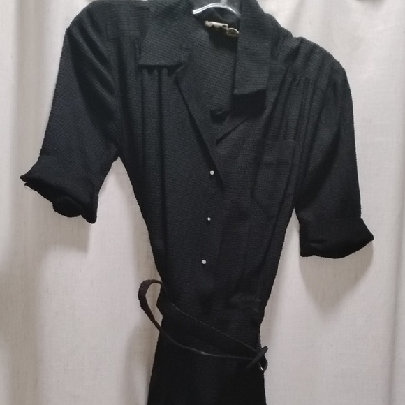 frances dexter Dresses & Skirts - 1940s Beautiful Linen Thick Material With Diamond 3 Buttons Top! Dress Sz 4